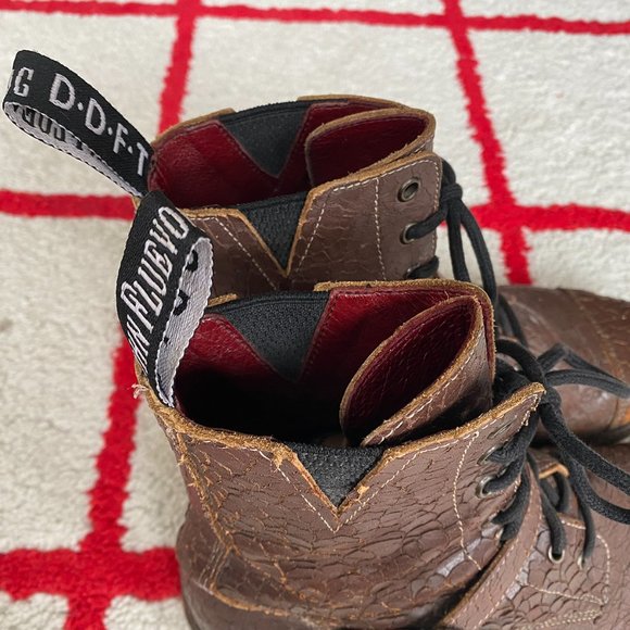 John Fluevog Brown Leather Boot with Buckle - Picture 7 of 10